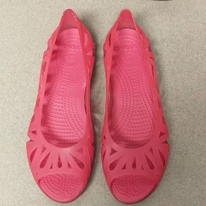 Pink Crocs Pink Jelly Adrina III Open Weave